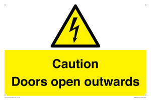 Caution Doors open outwards